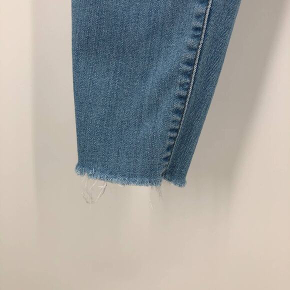 Isabel Maternity Light Blue Wash Raw Hem Crossover Over Belly Panel Jegging Jean - Picture 6 of 10